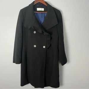 T Tahari black long pea coat